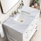 James Martin Vanities Breckenridge 36in Single Vanity, Bright White w/ 3 CM Carrara Marble Top 330-V36-BW-3CAR - alternate 2
